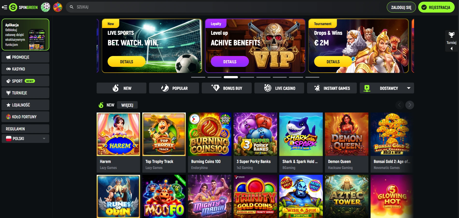 Automaty i gry w SpinGreen kasyno — SpinGreen Casino